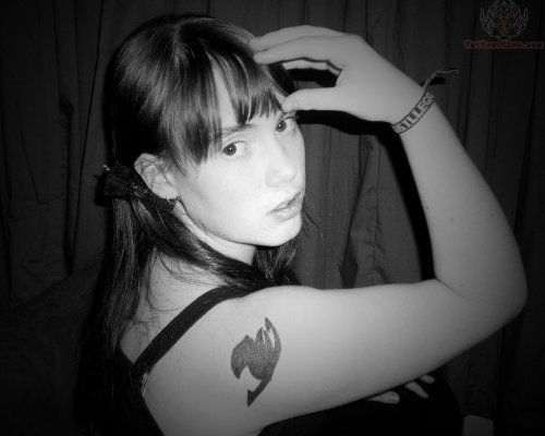 Fairy Tail Tattoo On Girl Shoulder
